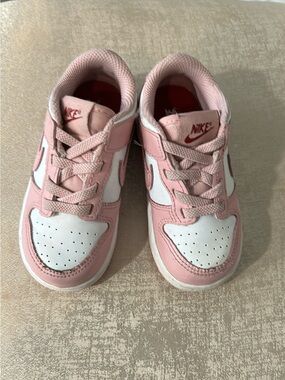 Nike Kids Pink and White Low-Top Athletic Sneakers